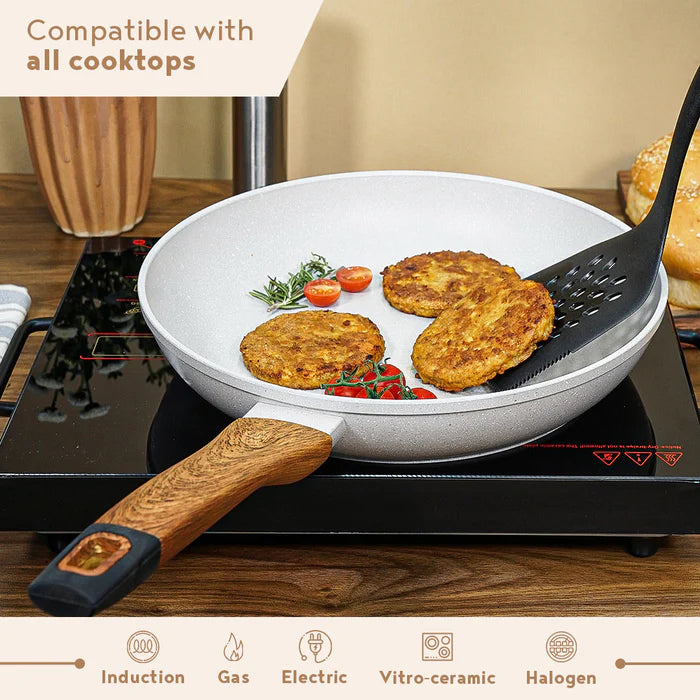 Naturally Forged Aluminum Frypan – Even Heating, Induction & Gas Stove Compatible