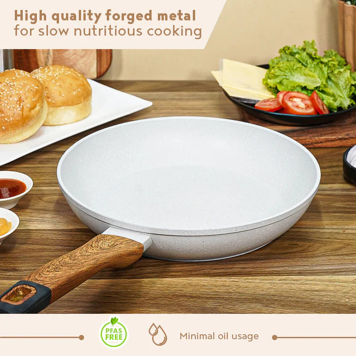 Naturally Forged Aluminum Frypan – Even Heating, Induction & Gas Stove Compatible