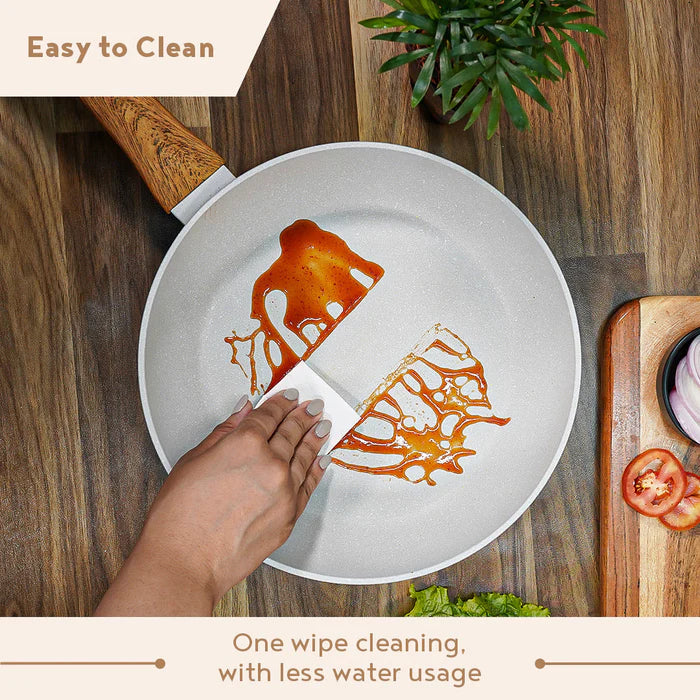 Naturally Forged Aluminum Frypan – Even Heating, Induction & Gas Stove Compatible
