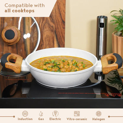 Naturally Forged Aluminum Kadai – Deep Cooking, Even Heating, Induction & Gas Stove Compatible