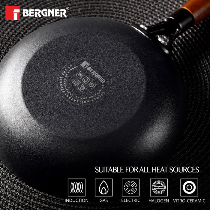 Odin Lightweight Iron Frypan with Induction Base & Wooden Coated Handle