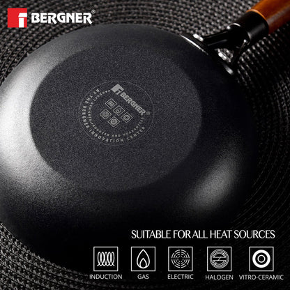 Odin Lightweight Iron Frypan with Induction Base & Wooden Coated Handle