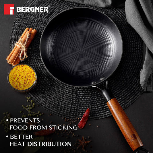 Odin Lightweight Iron Frypan with Induction Base & Wooden Coated Handle