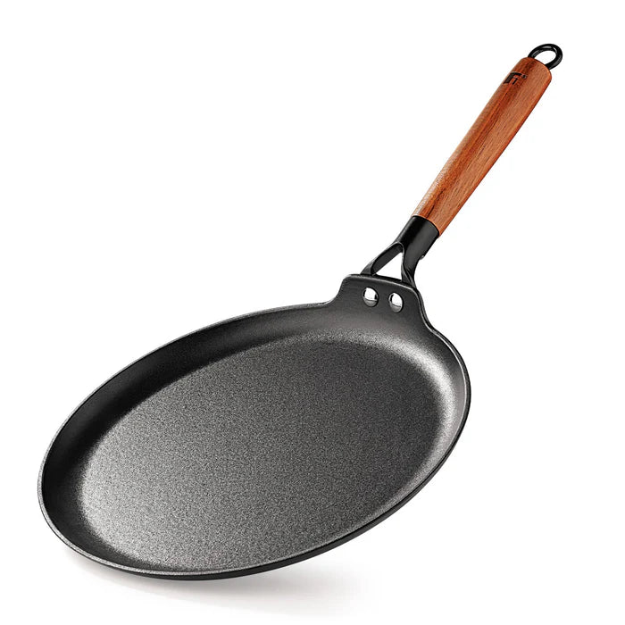 Odin Lightweight Iron Dosa Tawa with Induction Base & Wooden Coated Handle