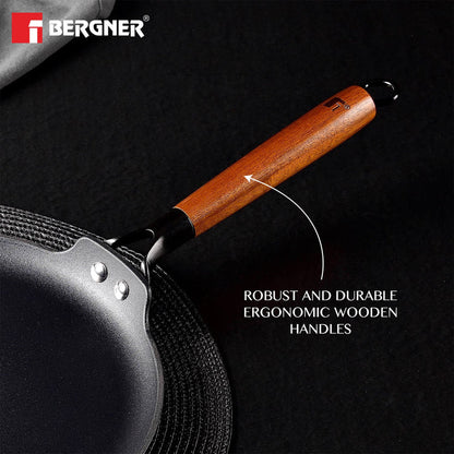Odin Lightweight Iron Dosa Tawa with Induction Base & Wooden Coated Handle