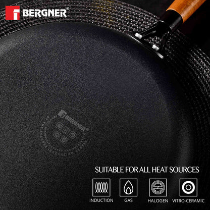 Odin 28 cm Lightweight Iron Grill Pan with Enamel Finish & Induction Base