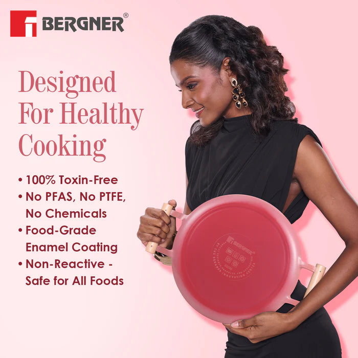 Excalibur Light Cast Iron Casserole with Lid – Pink | Bergner Premium Cookware