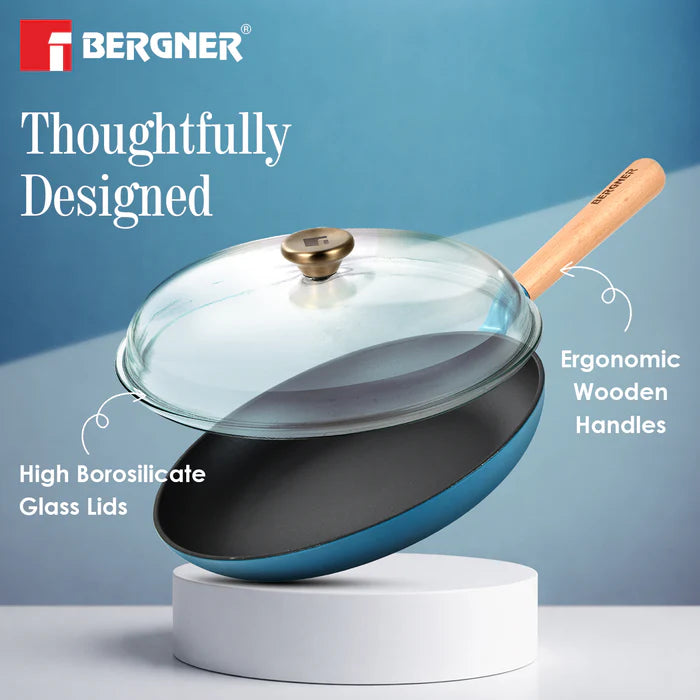 Excalibur Light Cast Iron Frypan 28cm with Lid | Induction & Gas Compatible