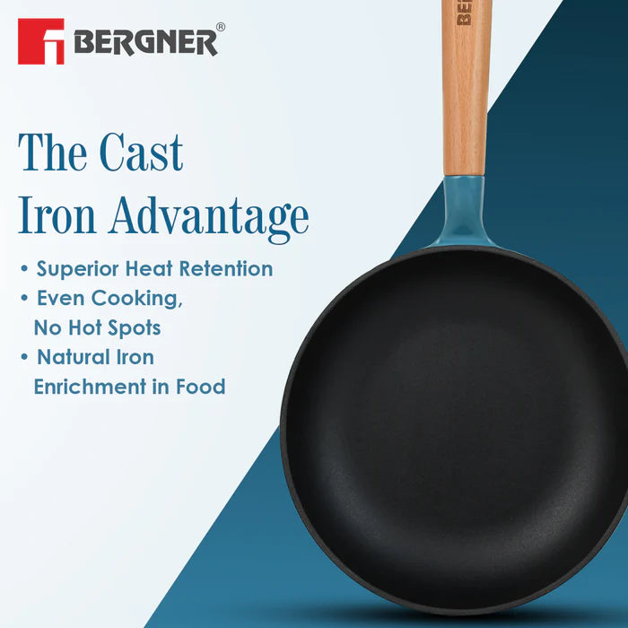 Excalibur Light Cast Iron Frypan 28cm with Lid | Induction & Gas Compatible