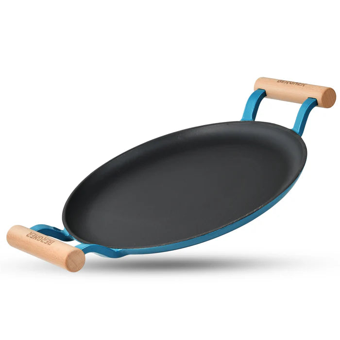 Excalibur Cast Iron Dosa Tawa with Double Handle | Induction & Gas Compatible