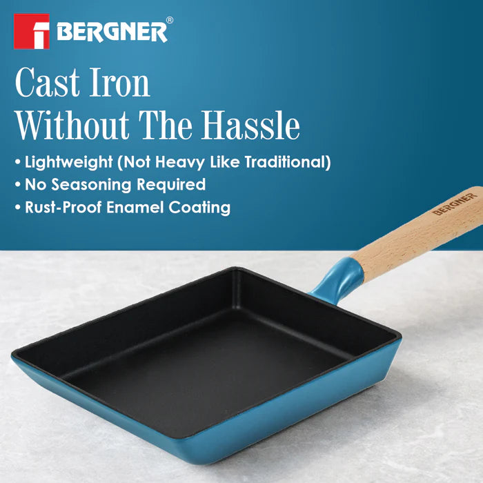 Excalibur Cast Iron Square Pan 23x18cm | Induction & Gas Compatible