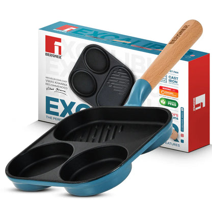 Excalibur Cast Iron Breakfast Pan 18cm | Induction & Gas Compatible