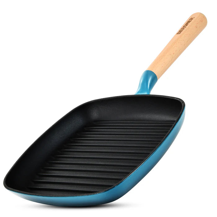 Excalibur Cast Iron Square Grill Pan 24cm | Induction & Gas Compatible