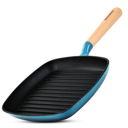 Excalibur Cast Iron Square Grill Pan 24cm | Induction & Gas Compatible