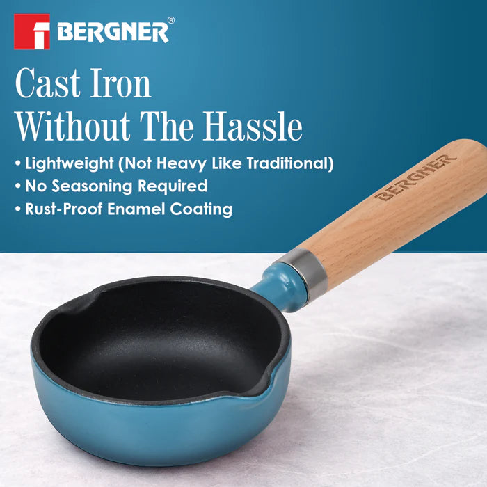 Excalibur Cast Iron Tadka Pan 12cm (200ml) | Induction & Gas Compatible