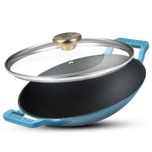 Excalibur Cast Iron 22cm (1L) Appachetty with Lid | Induction & Gas Compatible