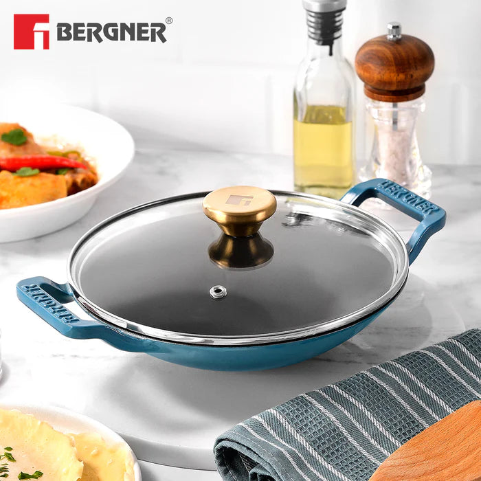 Excalibur Cast Iron 22cm (1L) Appachetty with Lid | Induction & Gas Compatible