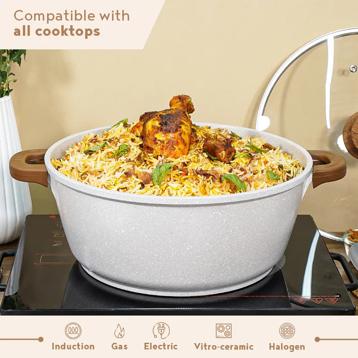 Naturally Cast Aluminum Casserole – Even Heating, Induction & Gas Stove Compatible