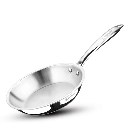 Argent Tri-Ply Stainless Steel Frypan | Even Heat Distribution | Induction Bottom | Less Oil Use | Durable & Healthy Cooking