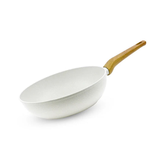Naturally Forged Aluminum 28 cm Wok – Deep Kadai, Even Heating, Induction & Gas Stove Compatible