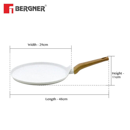 Naturally Forged Aluminum 28 cm Pancake Pan / Dosa Tawa – Even Heating, Induction & Gas Stove Compatible