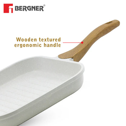 Naturally Cast Aluminum 26 cm Grill Pan – Even Heating, Induction & Gas Stove Compatible