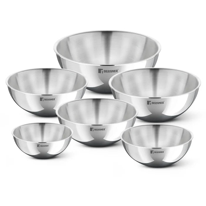Argent TriPly Stainless Steel Tasra Set of 6 | Even Heat Distribution | Induction Friendly Cookware