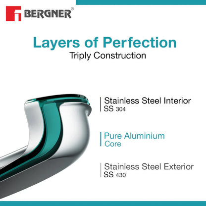 Argent Tri-Ply Stainless Steel Tasra | Induction Bottom | Durable & Food-Safe Cookware