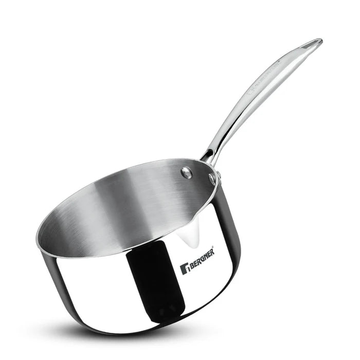 Argent Tri-Ply Stainless Steel Milk Pan / Saucepan | Even Heat Distribution | Less Oil Use | Induction & Gas Compatible | Durable & Healthy Cooking