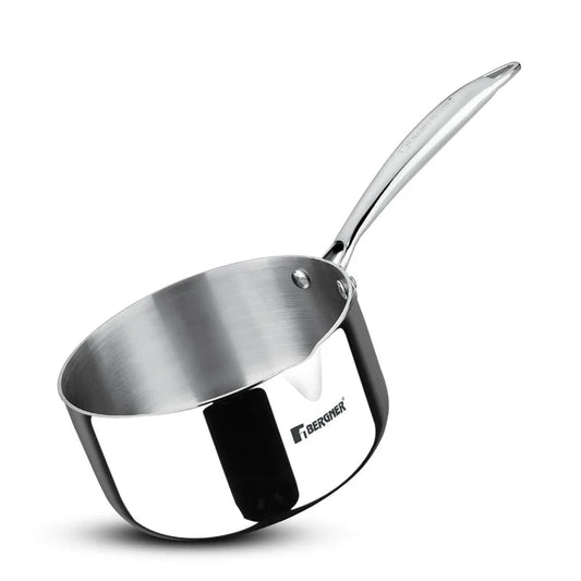 Argent Tri-Ply Stainless Steel Milk Pan / Saucepan | Even Heat Distribution | Less Oil Use | Induction & Gas Compatible | Durable & Healthy Cooking