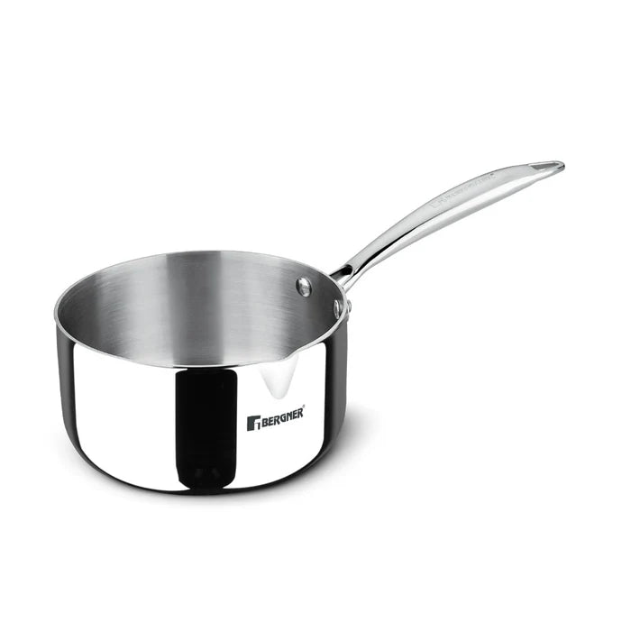 Argent Tri-Ply Stainless Steel Milk Pan / Saucepan | Even Heat Distribution | Less Oil Use | Induction & Gas Compatible | Durable & Healthy Cooking