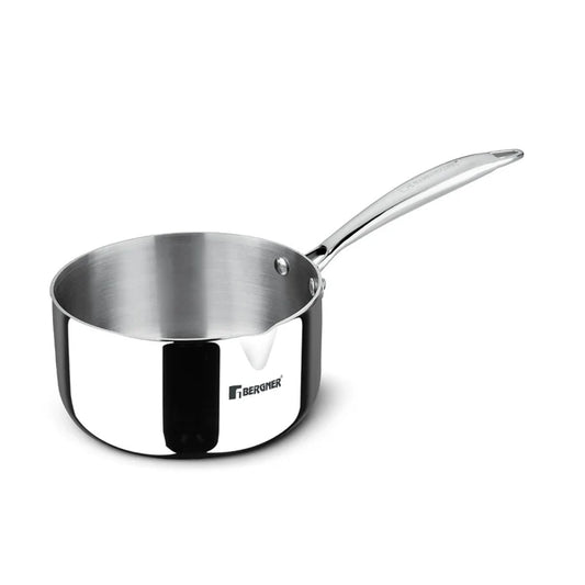 Argent Tri-Ply Stainless Steel Milk Pan / Saucepan | Even Heat Distribution | Less Oil Use | Induction & Gas Compatible | Durable & Healthy Cooking