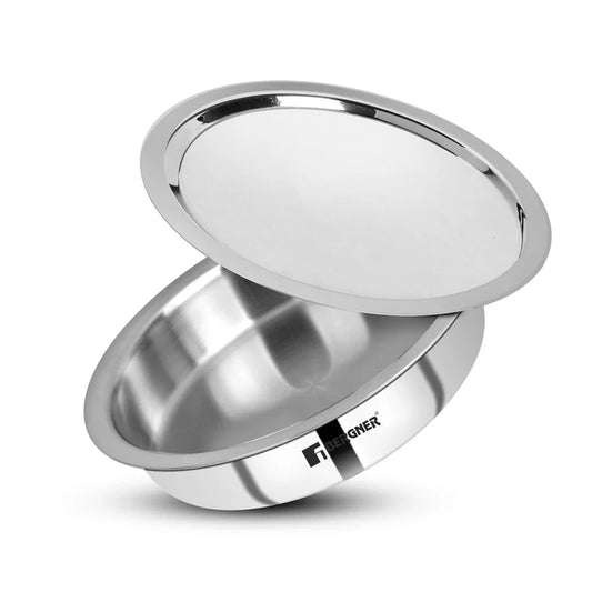 Argent Tri-Ply Stainless Steel Lagdi | Induction Bottom | Durable & Food-Safe Cookware