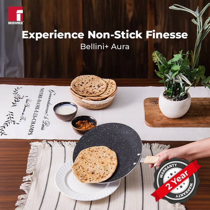 Bellini Plus Aura 5-Layer Non-Stick Concave Roti Tawa – Even Heating, Induction & Gas Stove Compatible