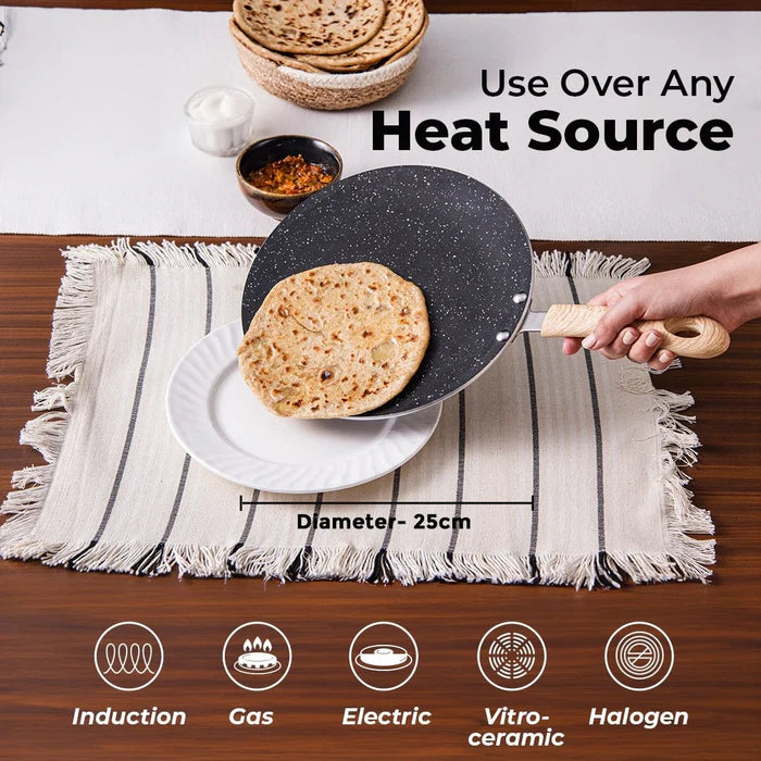 Bellini Plus Aura 5-Layer Non-Stick Concave Roti Tawa – Even Heating, Induction & Gas Stove Compatible
