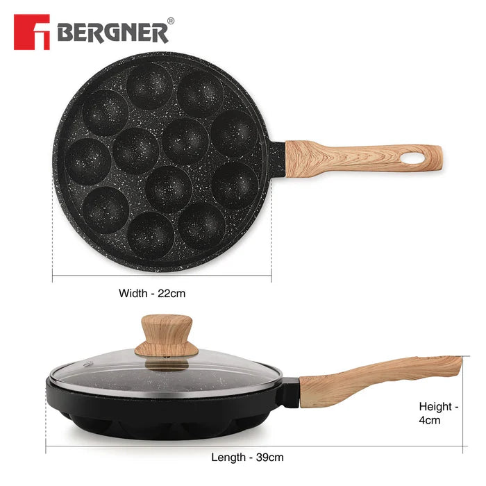 Bellini Plus Aura Non-Stick Appam Patra, Gas Stove Compatible