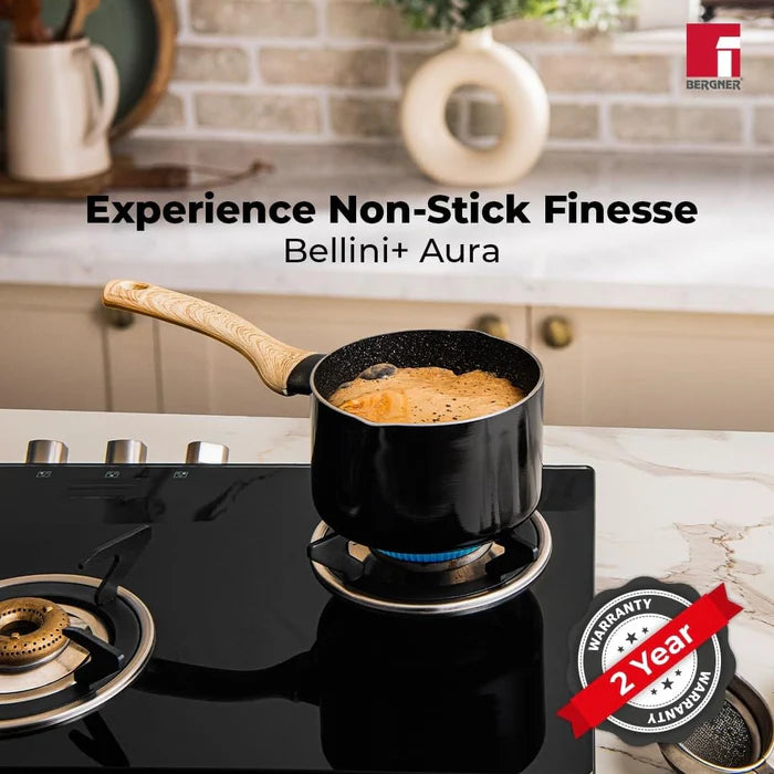 Bellini Plus Aura 5-Layer Non-Stick 16 cm Saucepan (1.8 L) – Induction & Gas Stove Compatible