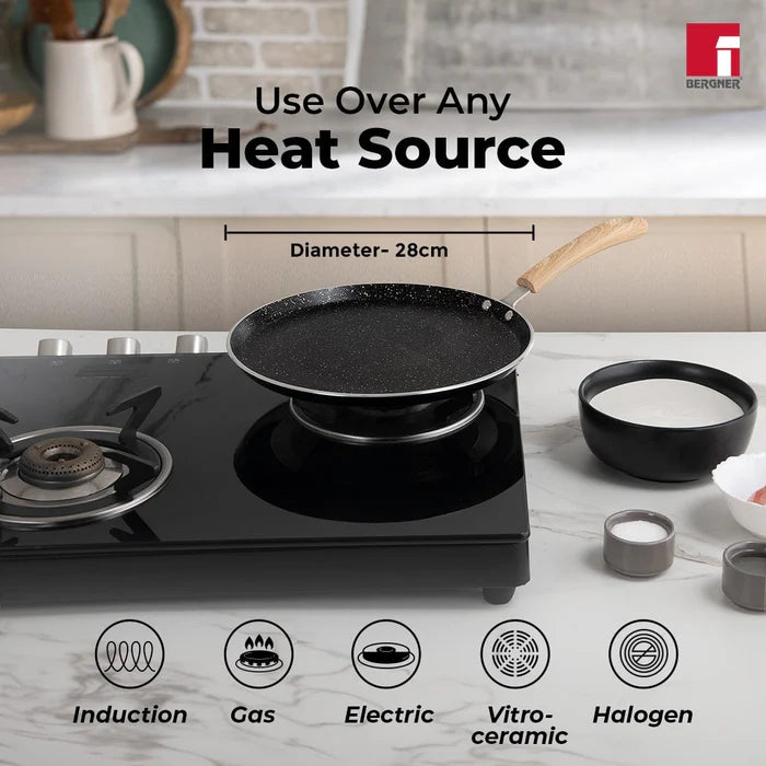 Bellini Plus Aura 5-Layer Non-Stick Dosa Tawa – Even Heating, Induction & Gas Stove Compatible