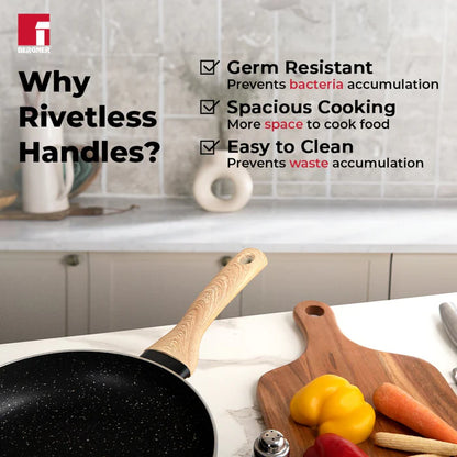 Bellini Plus Aura 5-Layer Non-Stick Omelet Pan / Frypan – Even Heating, Induction & Gas Stove Compatible