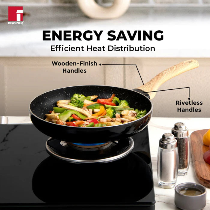 Bellini Plus Aura 5-Layer Non-Stick Omelet Pan / Frypan – Even Heating, Induction & Gas Stove Compatible