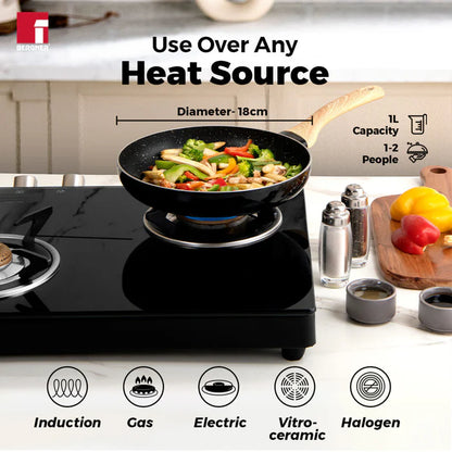 Bellini Plus Aura 5-Layer Non-Stick Omelet Pan / Frypan – Even Heating, Induction & Gas Stove Compatible