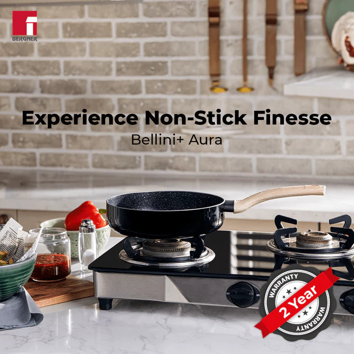 Bellini Plus Aura 5-Layer Greblon C3 Non-Stick Deep Frypan | Induction & Gas Compatible | PFOA-Free, Even Heating