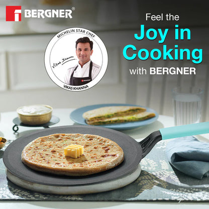 Eco Cast Iron 26 cm Roti Tawa | Pre-Seasoned Flat Tawa | Even Heat Distribution | Gas & Induction Compatible | Silicone Sleeve Included