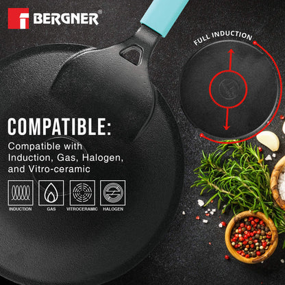 Eco Cast Iron 26 cm Roti Tawa | Pre-Seasoned Flat Tawa | Even Heat Distribution | Gas & Induction Compatible | Silicone Sleeve Included