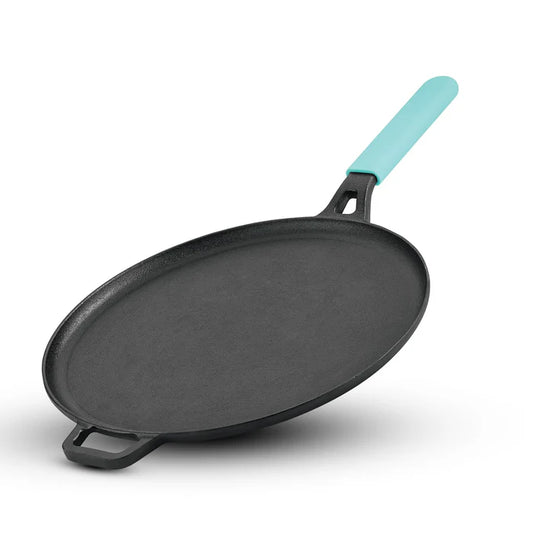 Eco Pre-Seasoned Cast Iron Dosa Tawa 28 cm | Heavy Duty Flat Tawa