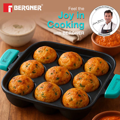 Eco Cast Iron Paniyarakkal 9 Pits | Square Appam & Appe Pan | Induction Ready