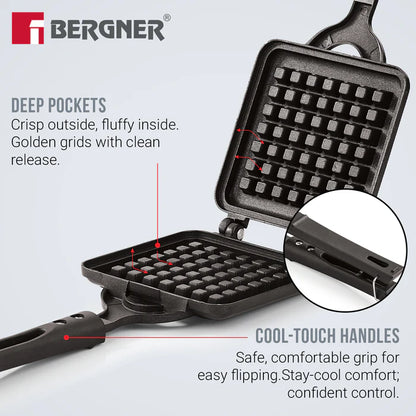 Bergner Senator Gas Stove Waffle Maker (Non-Stick, Cast Aluminium)