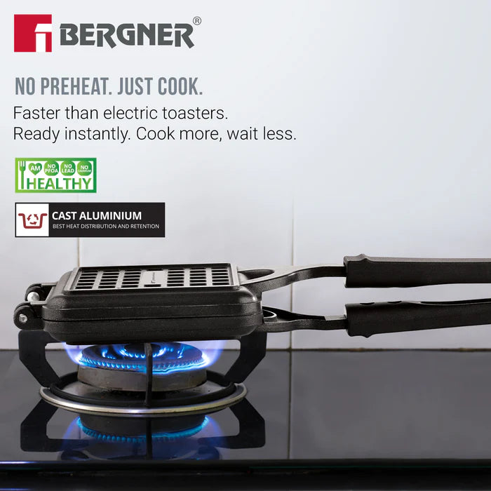 Bergner Senator Gas Stove Waffle Maker (Non-Stick, Cast Aluminium)