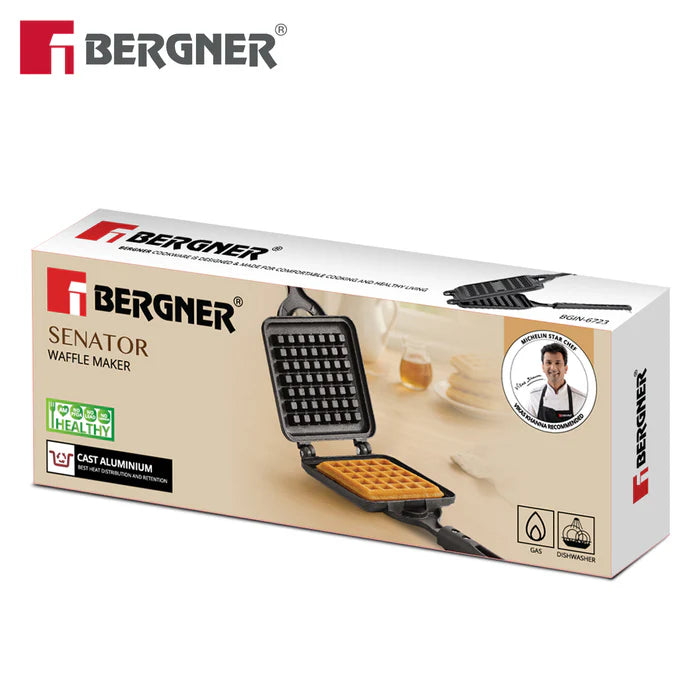 Bergner Senator Gas Stove Waffle Maker (Non-Stick, Cast Aluminium)