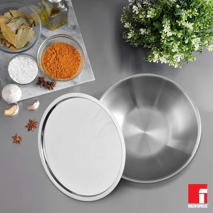 Argent TriPly Stainless Steel Tasra | Even Heat Distribution | Less Oil Use | Durable & Healthy Cooking | Induction & Gas Compatible